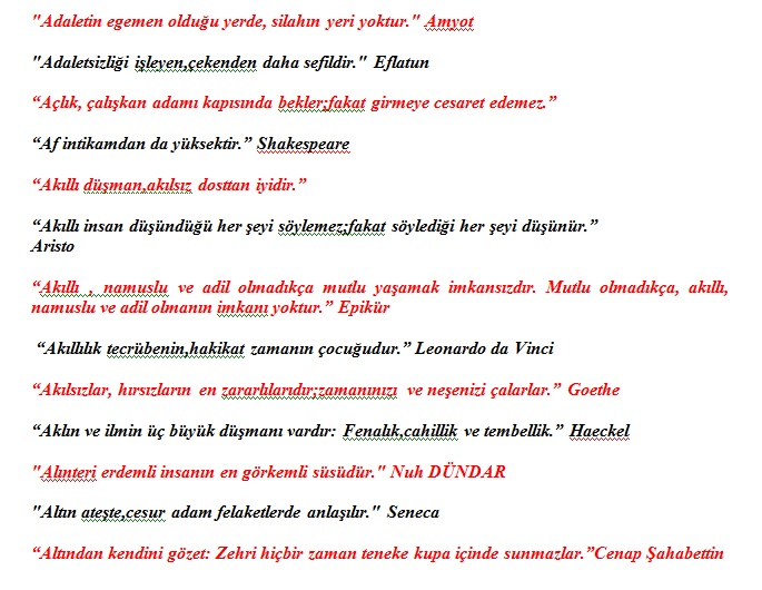 ÖZLÜ SÖZLER 1